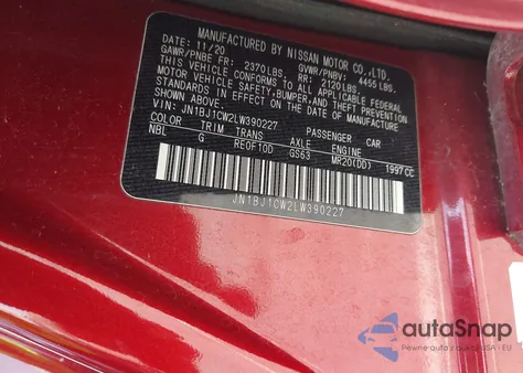 2020 Nissan Rogue Sport Sl Awd Xtronic Cvt из США, поврежденный, VIN JN1BJ1CW2LW390227